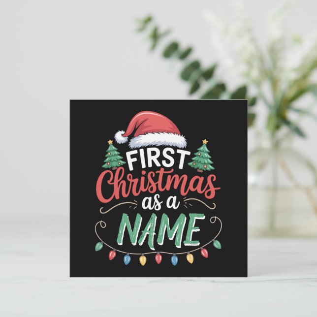 Primera Navidad personalizada como pareja familiar (Anverso de pie)