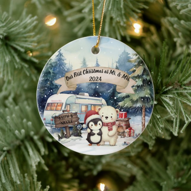Primera Navidad RV Couple Nuevo Ornamento (Árbol)