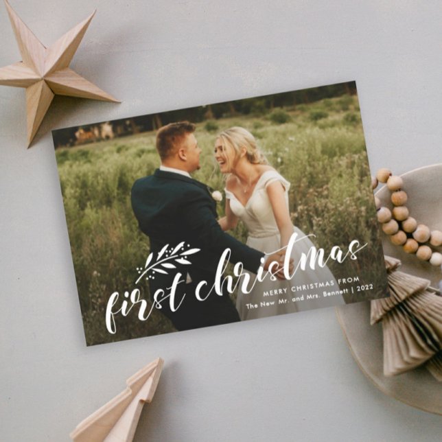 Primera Navidad Tarjeta de Boda con Foto Escrita a (Subido por el creador)