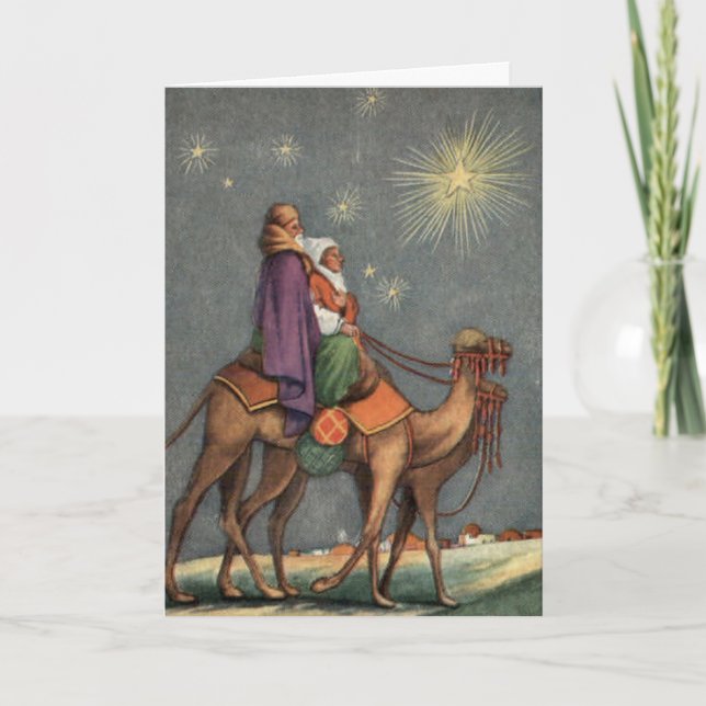 Primera Navidad vintage viajando a Belén (Anverso)