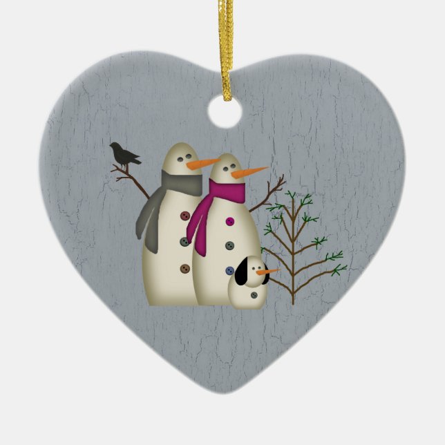 Primera pareja de nieve de Navidad y adorno de per (Frente)