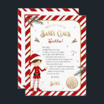 Primera postal de bienvenida de llegada de Elf<br><div class="desc">Carta de bienvenida editable de Elf de la Mesa de Santa Claus. ¡Excite a tu pequeño con una carta personalizada de su elfo!</div>