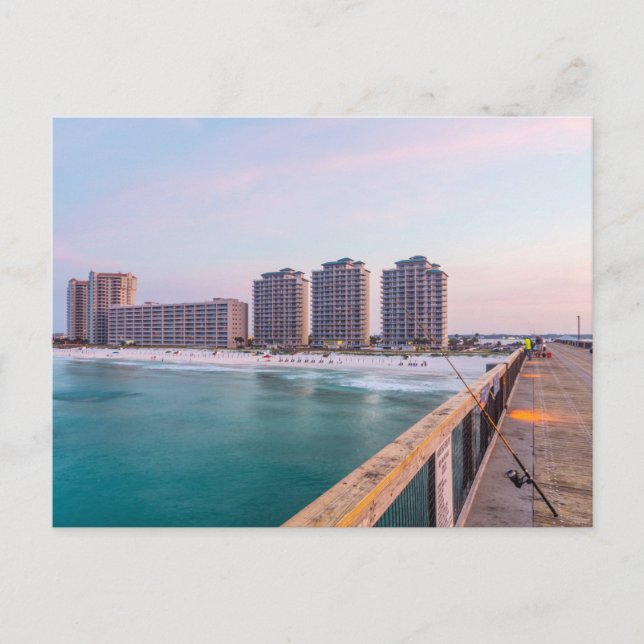 Primera postal de pesca de la playa Navarra de Flo (Anverso)