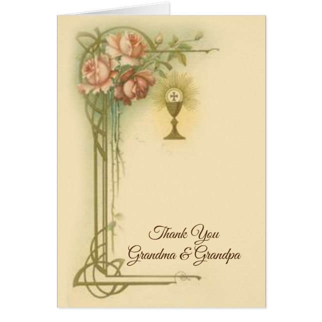 Primera Santa Comunión Rosas Católicos Gracias (Frente)