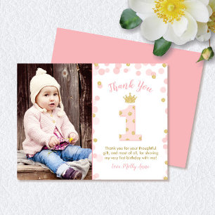 Primera tarjeta de agradecimiento a Princesa Rosa