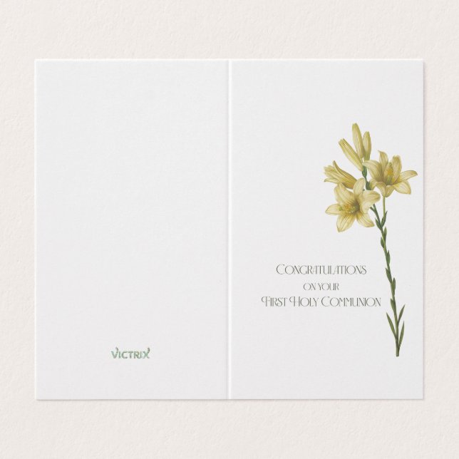 Primera tarjeta de comunicación con imagen de Lily (Exterior desplegado)