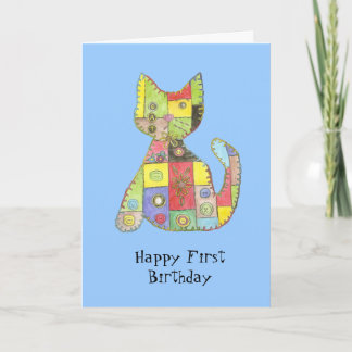 Primera tarjeta de cumpleaños con el gato del