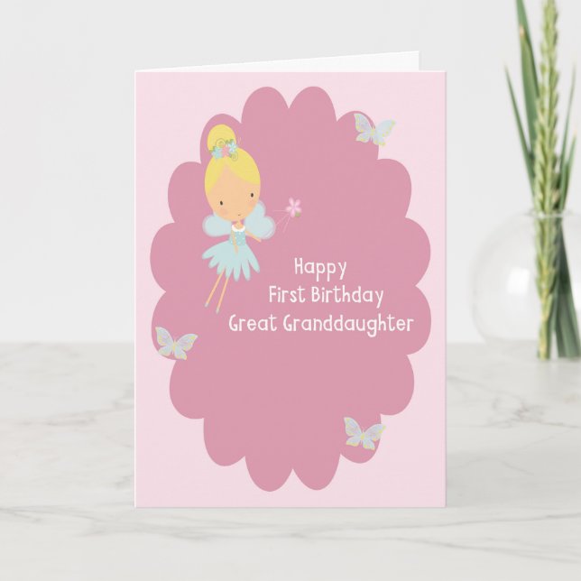 Primera tarjeta de cumpleaños para la Gran Nieta (Anverso)