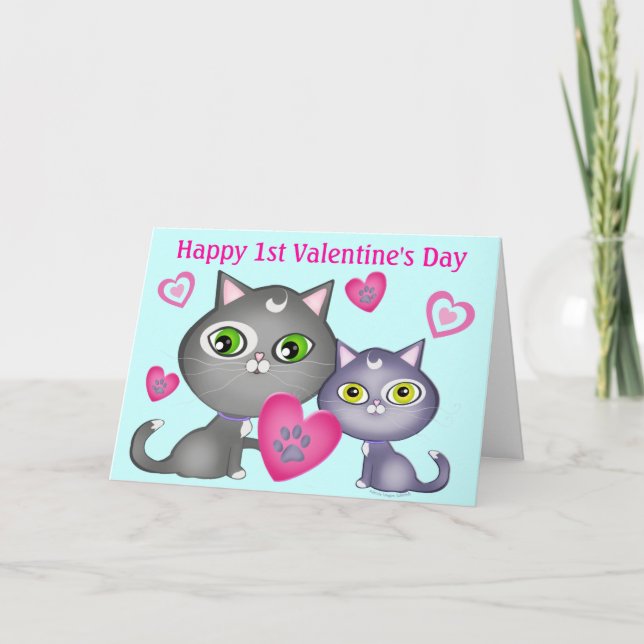 Primera tarjeta de felicitación de los gatos del (Anverso)
