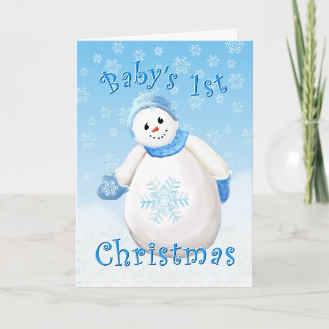 Primera tarjeta de felicitación de Navidad del beb (Anverso)