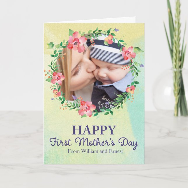 Primera tarjeta de felicitación por foto del Día d (Anverso)