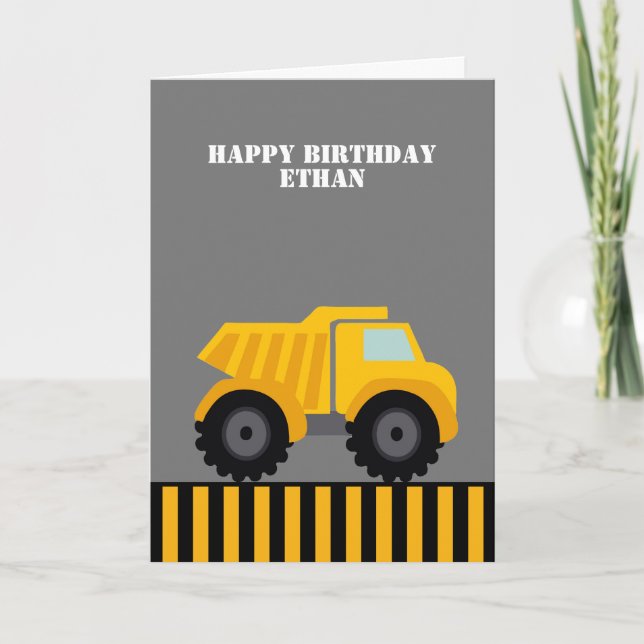 Primera tarjeta de feliz cumpleaños del camión vol (Anverso)