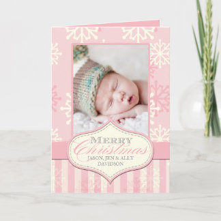PRIMERA TARJETA DE FOTO DE NAVIDAD DE BEBÉ ROSA EL