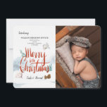 Primera tarjeta de fotos de Navidad del bebé<br><div class="desc">Una hermosa manera de presentar tu nueva llegada a los Navidades. (Foto de la gente creada por mdjaff - www.freepik.com). (Vector de acuarela creado por rawpixel.com - www.freepik.com). La tarjeta es fácil de personalizar con sus opciones de texto, tipo de letra, color de letra y forma de papel. ¿No es...</div>