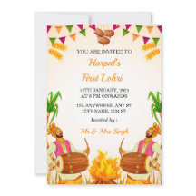 Primera tarjeta de invitación Lohri, tarjeta de Fi
