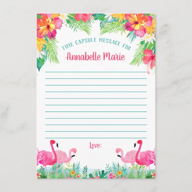 Primera tarjeta de la cápsula de la hora del cumpl (Anverso)