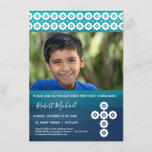 Primera tarjeta de la foto de la comunión - la