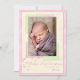 Primera tarjeta de Navidad (chica) del bebé