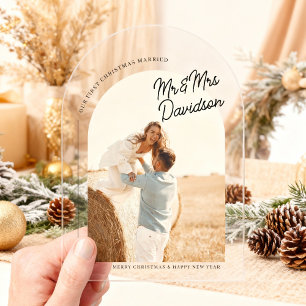 Primera tarjeta de Navidad con foto de casados baj