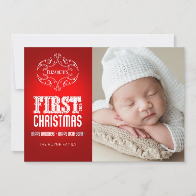 Primera tarjeta de Navidad con imagen personalizad (Anverso)