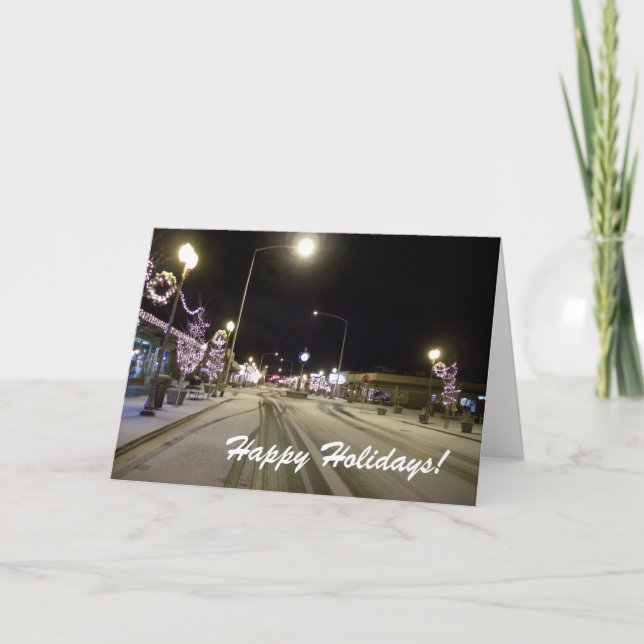 Primera tarjeta de Navidad de la nieve (Anverso)