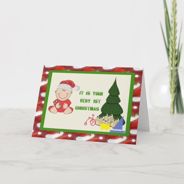 Primera tarjeta de Navidad del bebé (Anverso)