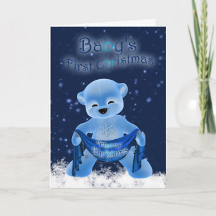 Primera tarjeta de Navidad del bebé con el pequeño