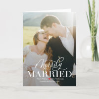 Primera tarjeta de Navidad Merry Marriage recién c