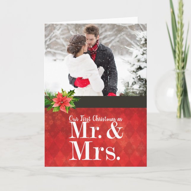 Primera tarjeta de Navidades de fotografía navideñ (Anverso)