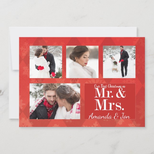Primera tarjeta de Navidades de fotografía navideñ (Anverso)