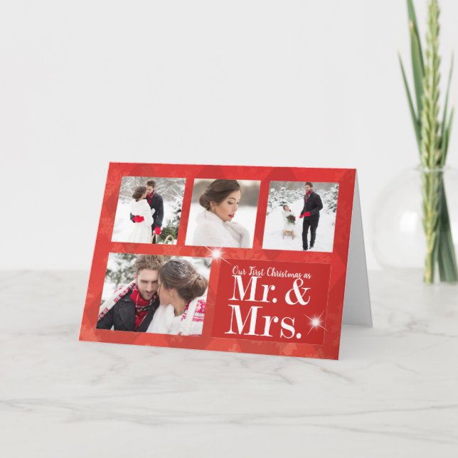 Primera tarjeta de Navidades de fotografía navideñ (Anverso)
