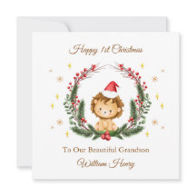 Primera tarjeta de Navidades de leones de la selva