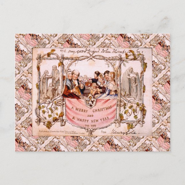 Primera tarjeta de Navidades, Inglaterra 1846 (Anverso)