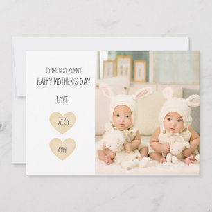 Primera tarjeta de vacaciones de fotos de gemelos