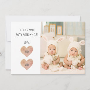 Primera tarjeta de vacaciones de fotos de gemelos