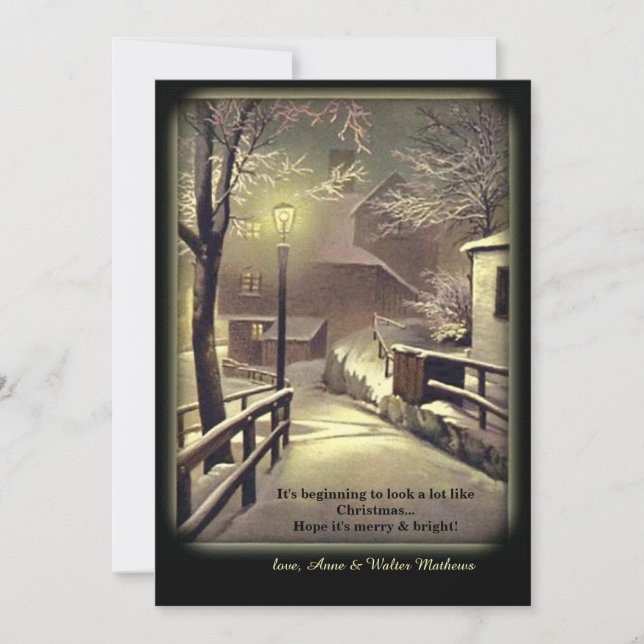 Primera tarjeta de vacaciones de nieve (Anverso)