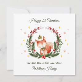 Primera tarjeta de Wreath para ardilla de madera d