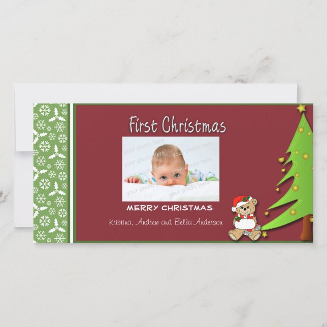 Primera tarjeta fotográfica de árbol de Navidad (Anverso)