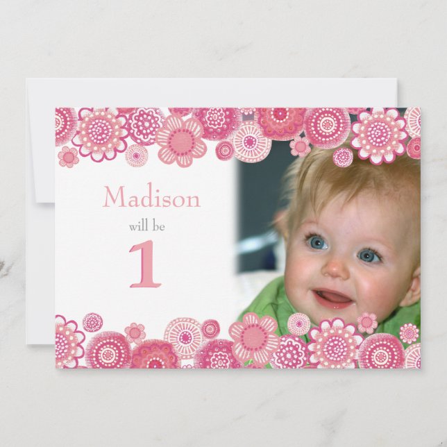 Primera tarjeta fotográfica de invitación de fiest (Anverso)