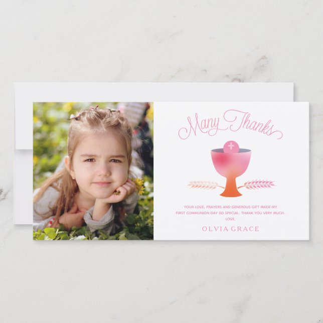 Primera tarjeta fotográfica de la Santa Comunión - (Anverso)