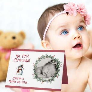 Primera tarjeta fotográfica de Navidad del bebé co