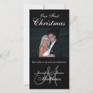 Primera tarjeta fotográfica de Navidad Monograma n