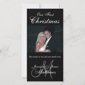 Primera tarjeta fotográfica de Navidad Monograma n