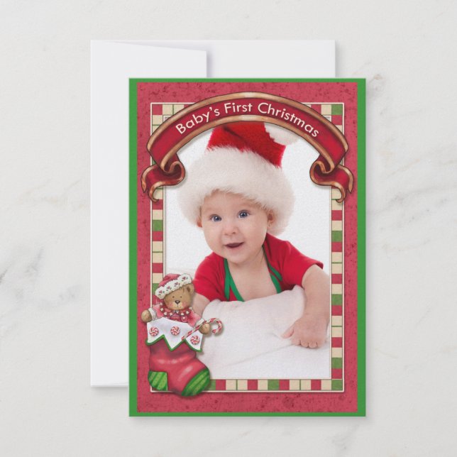 Primera tarjeta fotográfica de Navidad para el beb (Anverso)