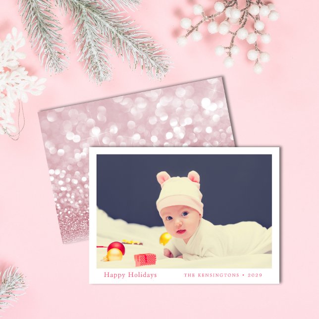 Primera tarjeta navideña personalizada para bebé (Personalized Baby’s First Christmas Holiday Card)