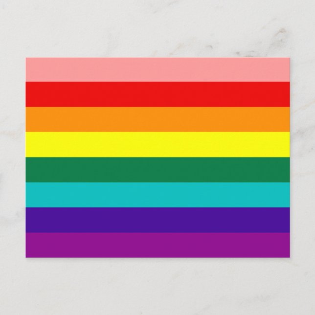 Primera tarjeta postal con bandera del orgullo gay (Anverso)