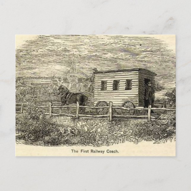 Primera tarjeta postal del entrenador del ferrocar