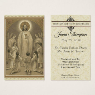 PRIMERA TARJETA SANTA DE COMUNIÓN JESÚS NIÑOS SANT