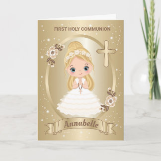 PRIMERA TARJETA SANTA DE LA COMUNIÓN DEL chica