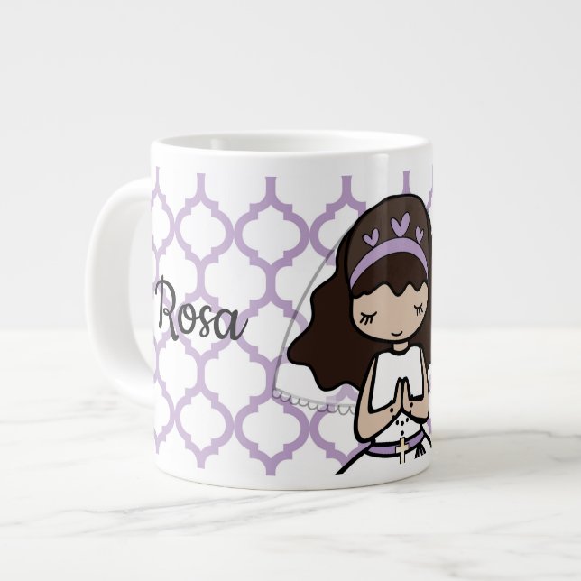 Primera taza adorable de la niña de la comunión (Izquierda)